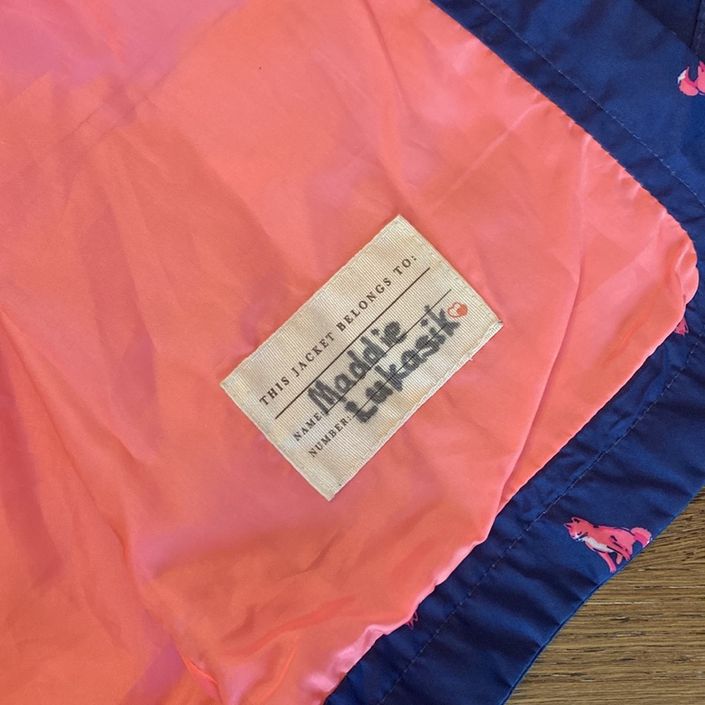 Carters 3T Rain Jacket. Blue with Pink Kittens. - Picture 3 of 4